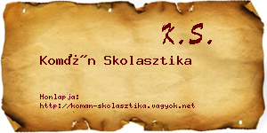 Komán Skolasztika névjegykártya